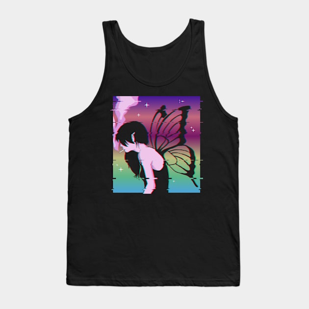 Fairycore Aesthetic Fairy Anime Girl Vaporwave Tank Top by Alex21